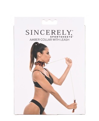 SPORTSHEETS AMBER COLLAR AND LEASH