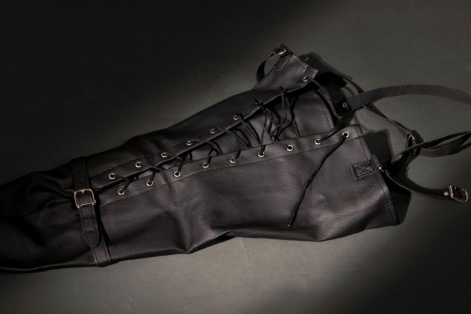 Lace-up Full Sleeve Arm Restraint - Black