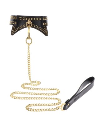 Studded Collar and Leash Black