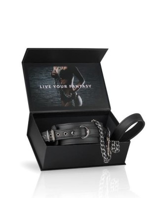 Wiązania-Fetish collar with leash