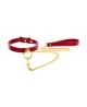 O-Ring Collar and Chain Leash Red