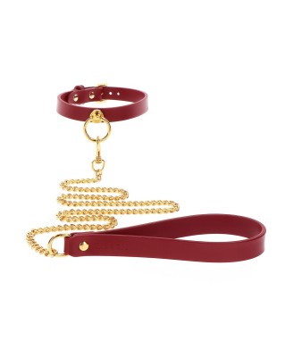 O-Ring Collar and Chain Leash Red