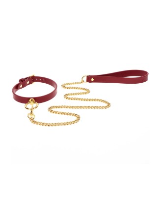 O-Ring Collar and Chain Leash Red