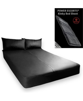 Power Escorts - BR190 - Kinky Bed Sheet Black - 160 x 227 CM
