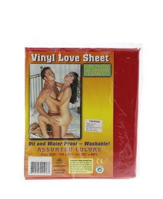VINYL BED SHEET RED 158x227CM