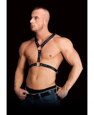 Thanos - Chest Centerpiece - Czarna Uprząż Męska BDSM - Fetyszowa