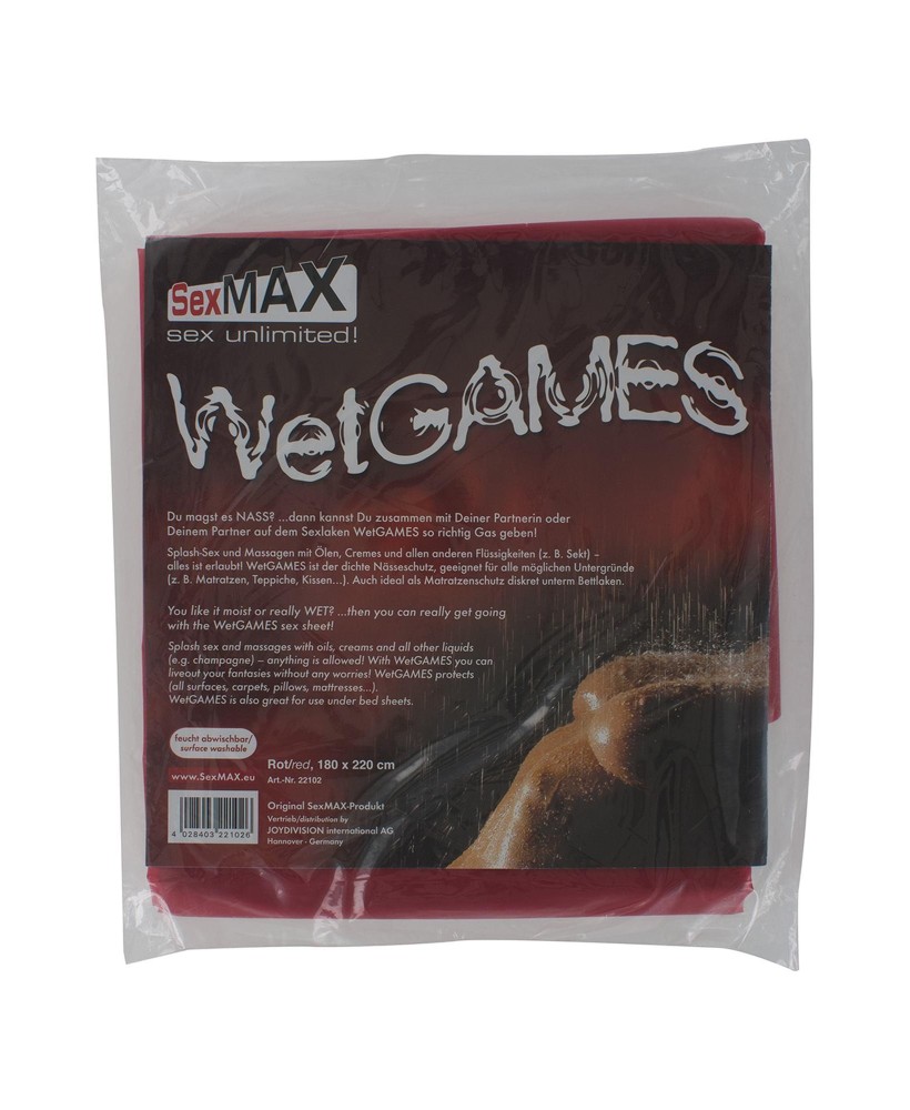 BDSM-SexMAX WetGAMES Sex sheet, 180 x 220 cm, red