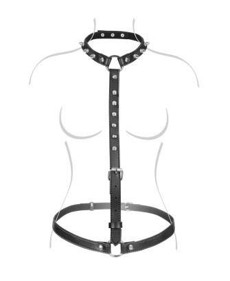 SEXY BUST HARNESS WITH SPIKES