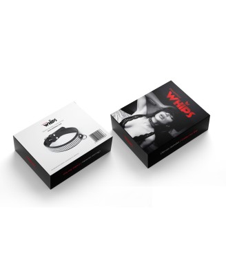 Wiązania-WHIPS lakier, obroża damska z kryształkami, czarna, 3cm