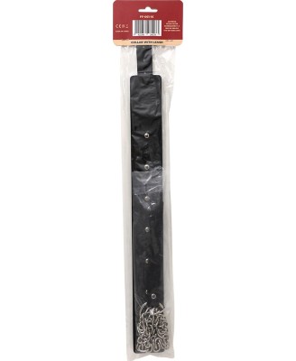 Fetish Fever - Collar with leash - Black