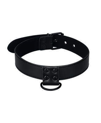 LoveToy - Bondage Fetish - Czarna Skórzana Obroża ze Smyczą