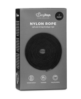 Wiązania-Black Bondage Rope - 5m