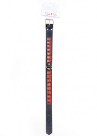 Fetish B - Series Collar with crystals 3 cm Red Line