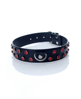 Fetish B - Series - Collar 3 cm. red crystal
