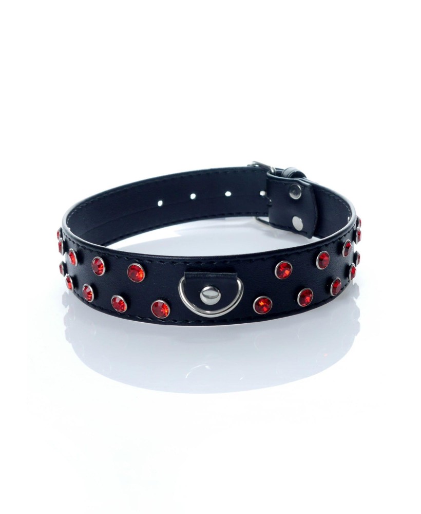 Fetish B - Series - Collar 3 cm. red crystal