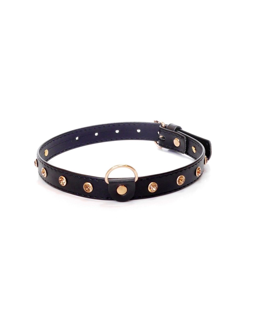 Fetish B - Series - Collar 2 cm gold crystal