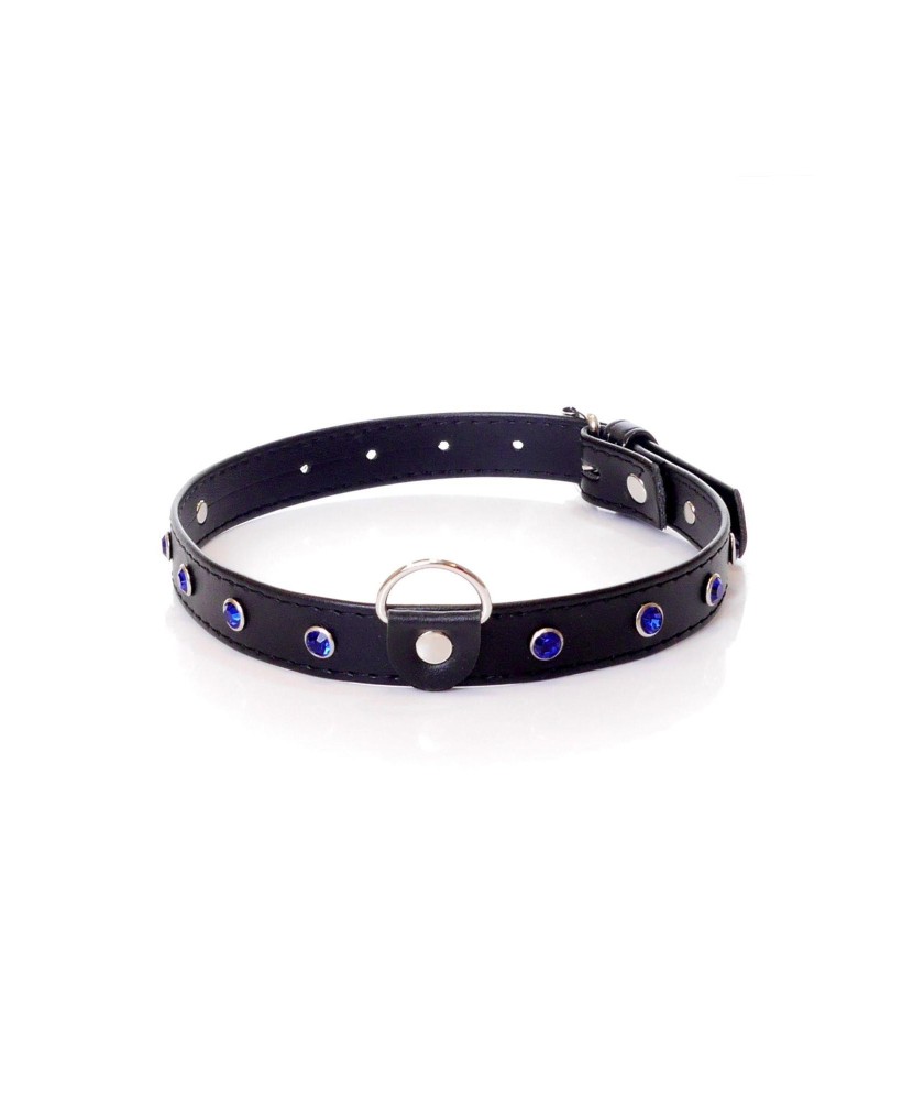Fetish B - Series Collar - 2 cm navy blue crystal