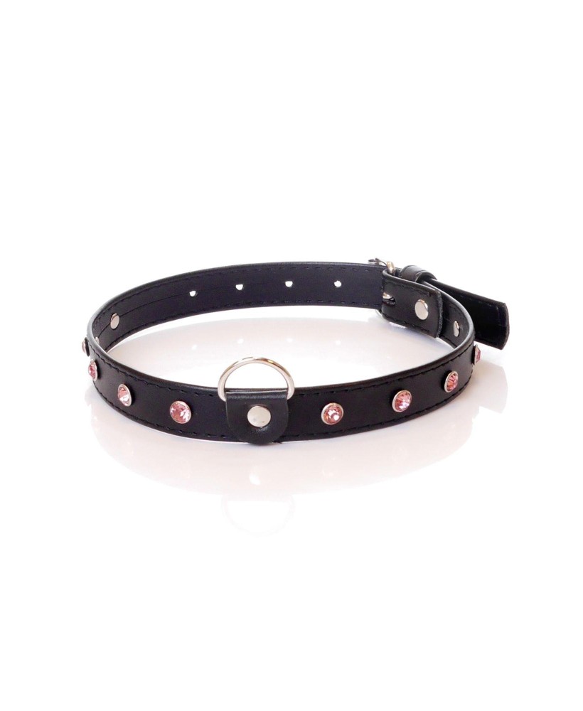 Fetish B - Series Collar - 2 cm pink crystal