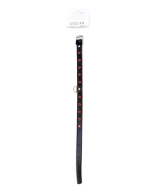 Fetish B - Series Collar - 2 cm - Obroża z Czerwonymi Kryształkami