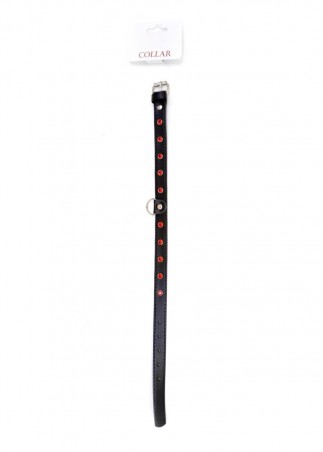 Fetish B - Series Collar - 2 cm - Obroża z Czerwonymi Kryształkami
