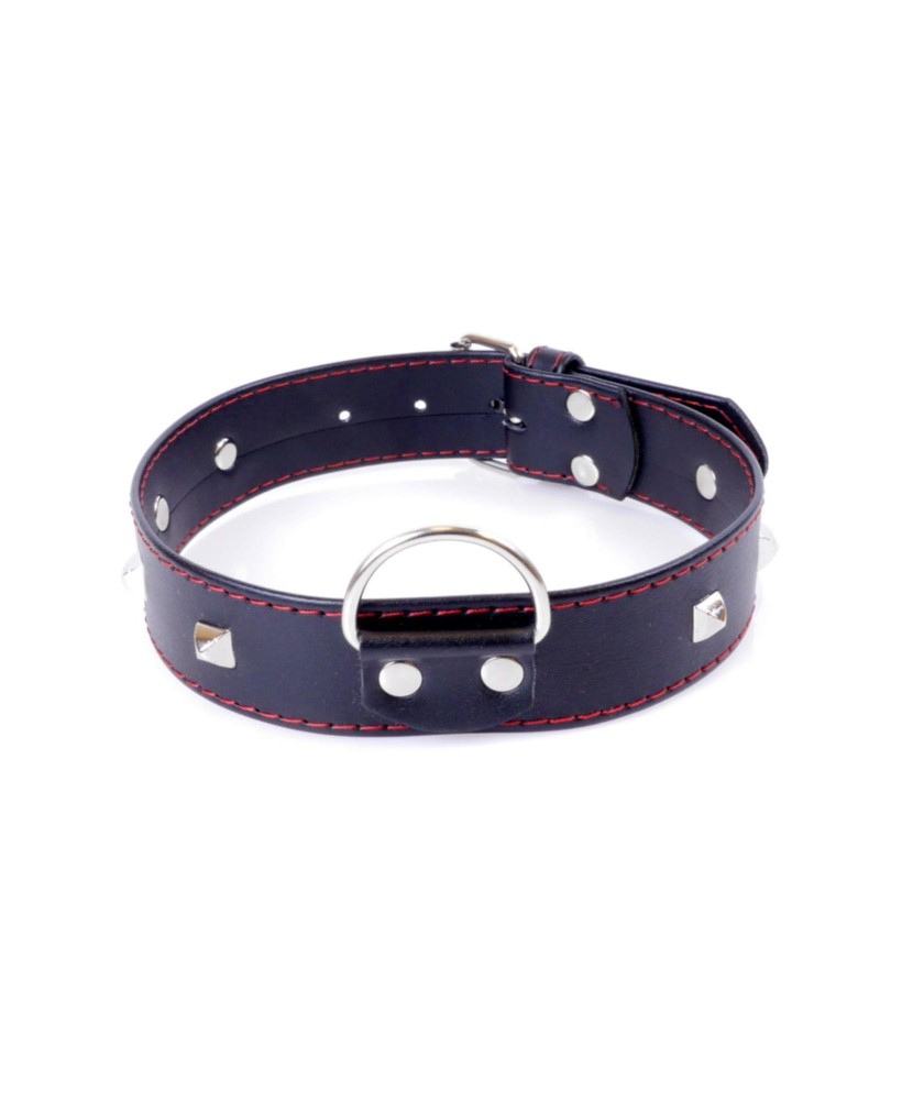 Fetish B - Series Collar with studs 3 cm Red Line