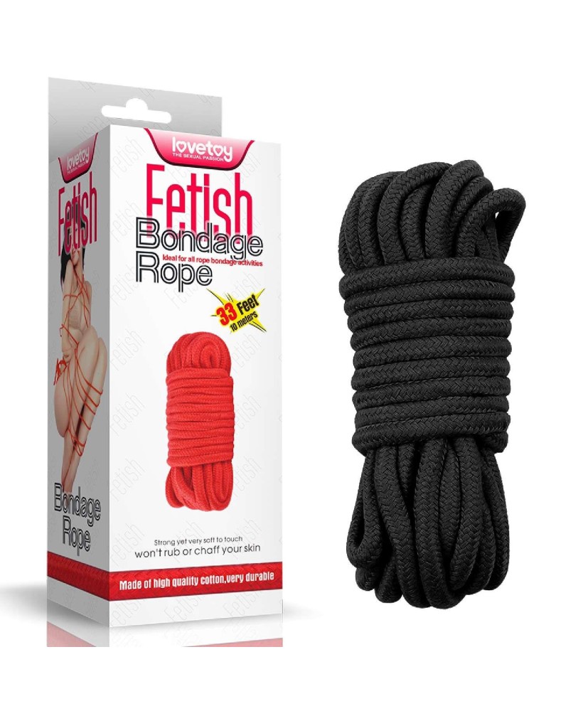 10 meters Fetish Bondage Rope - Sznur do krępowania - Czarny