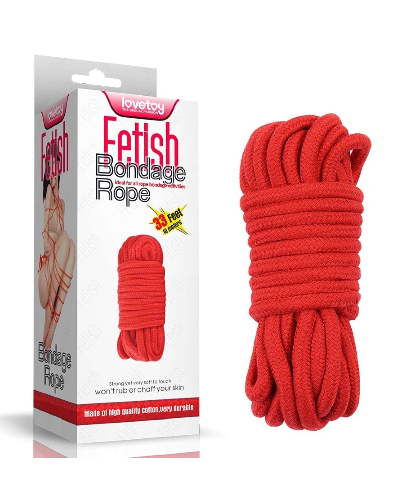10 meters Fetish Bondage Rope - Sznur do krępowania - Czerwony