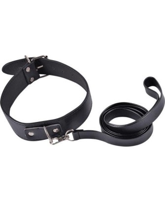 Kinky collar black  collar with leash  adjustable