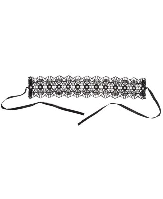Embroidered Choker+Rhinestones