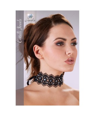 Embroidered Choker+Rhinestones