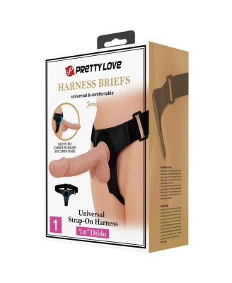 PRETTY LOVE - HARNESS BRIEFS Jerry Uprząż Strapon 7,6"