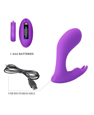 PRETTY LOVE - Idabelle Purple, 12 vibration functions 12 pulse wave settings Wireless remote control