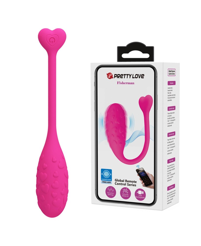 PRETTY LOVE - Fisherman Pink, 12 vibration functions Mobile APP remote control