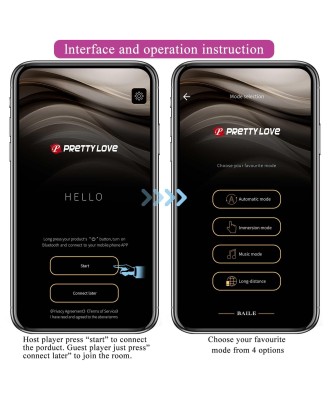 PRETTY LOVE - Fisherman Pink, 12 vibration functions Mobile APP remote control
