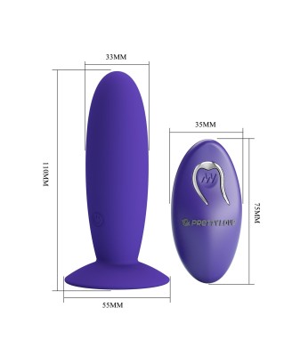 PRETTY LOVE - Remotr control vibrating plug - Youth, Wireless remote control 12 poziomów wibracji