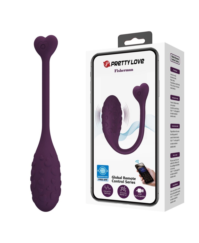 PRETTY LOVE - Fisherman Purple, 12 poziomów wibracji - zdalnie sterowany