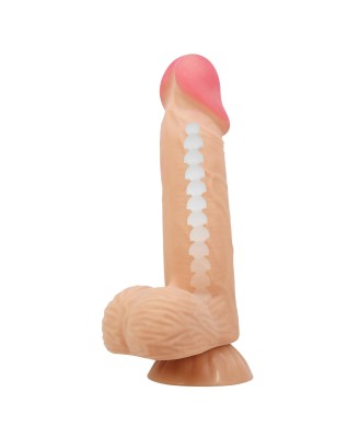 BAILE - Dildo Sliding Skin 8,1'' Flesh, Bendable Suction base TPR