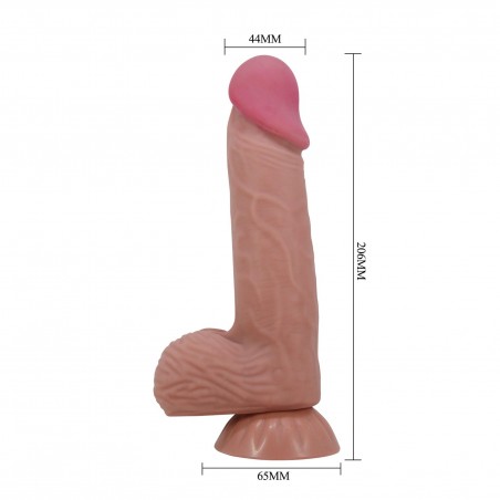 BAILE - Dildo Sliding Skin 8,1'', Bendable Suction base TPR