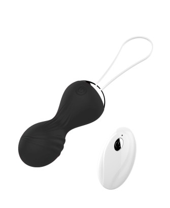 Kulki-Vibrating Silicone Kegel Balls USB 10 Function / Remote control -Black