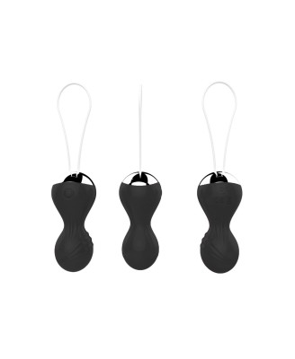 Kulki-Vibrating Silicone Kegel Balls USB 10 Function / Remote control -Black