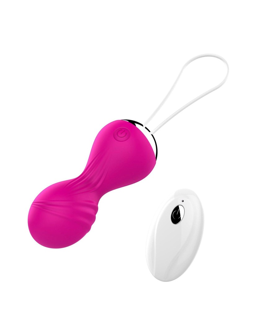 Kulki-Vibrating Silicone Kegel Balls USB 10 Function / Remote control -Pink