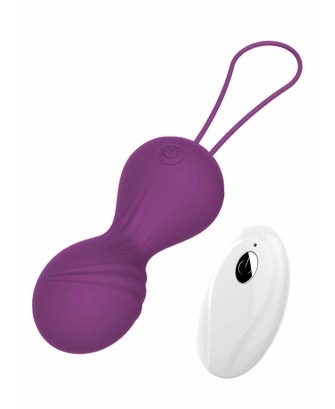 Kulki-Vibrating Silicone Kegel Balls USB 10 Function / Remote control -Purple