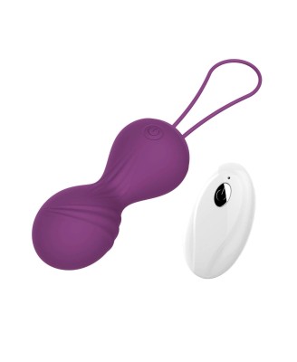 Kulki-Vibrating Silicone Kegel Balls USB 10 Function / Remote control -Purple