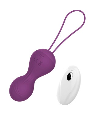 Kulki-Vibrating Silicone Kegel Balls USB 10 Function / Remote control -Purple