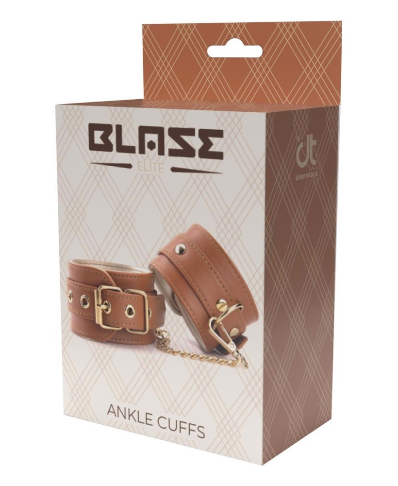 BLAZE ELITE ANKLE CUFFS COGNAC VEGAN LEATHER