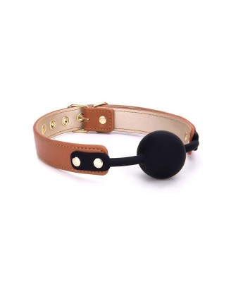BLAZE ELITE BALL GAG COGNAC VEGAN LEATHER