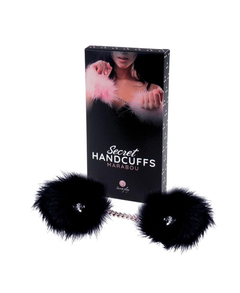 BLACK MARABOU HANDCUFFS