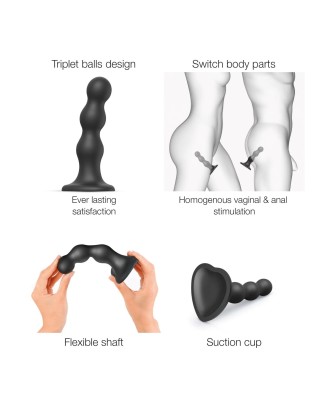 DILDO PLUG BALLS NOIR - XXL