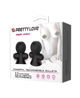 PRETTY LOVE - Wibrujące Przyssawki na Sutki - 12 Funkcji