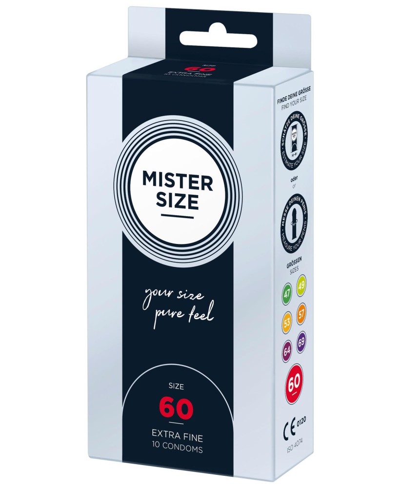 MISTER SIZE 60mm Condoms 10pcs Natural